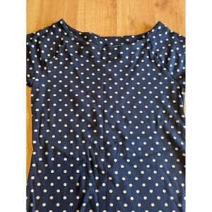 Lauren‎ Ralph Lauren Women's Blue With White Dots Top Size Small